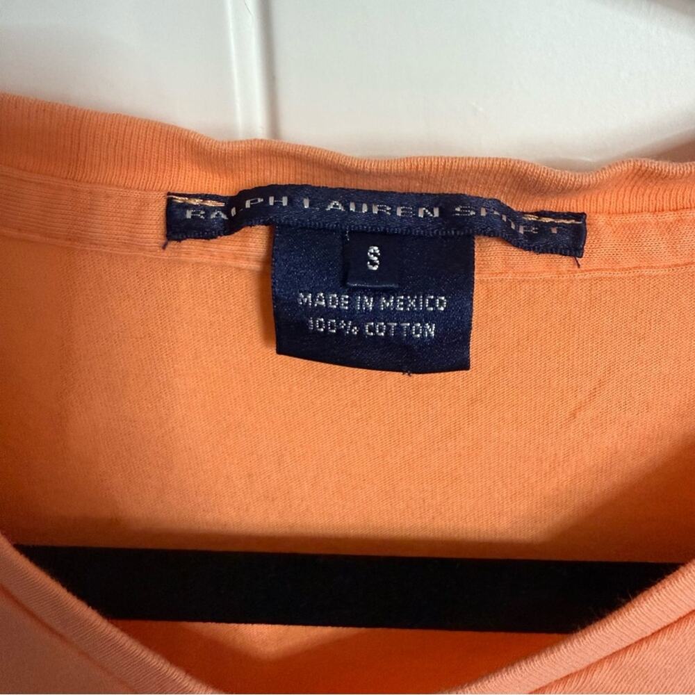 Ralph Lauren Orange V-Neck 100% cotton size small - Picture 3 of 5